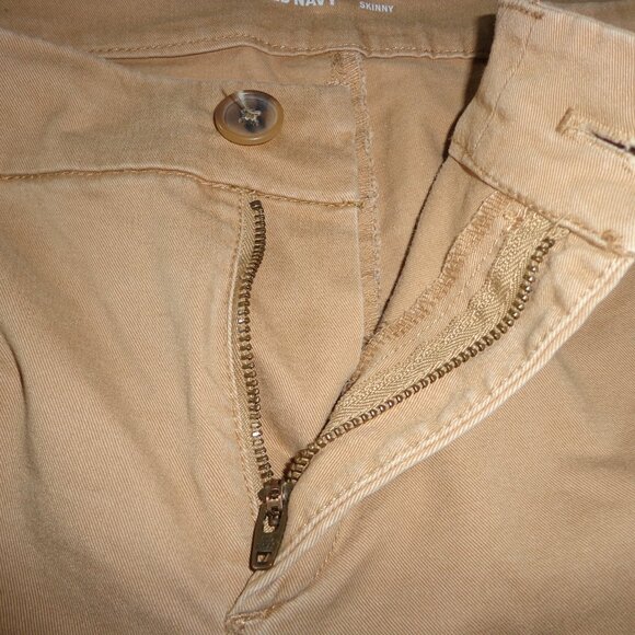 Old Navy Skinny Pants 6 TALL Tan Zip/Button Closure Belt Loops Pockets - Picture 5 of 13